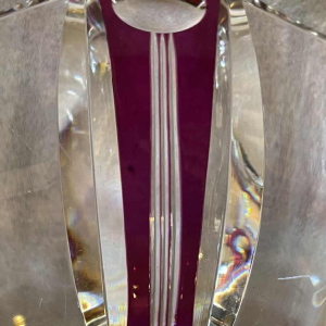 Art Deco glazen beker van Val Saint-Lambert, periode 1925, in kristal, gemaakt door Joseph Simon