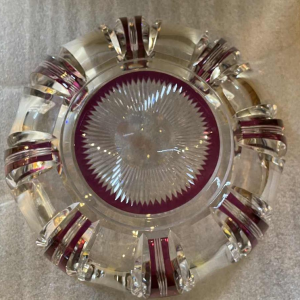 Art Deco glazen beker van Val Saint-Lambert, periode 1925, in kristal, gemaakt door Joseph Simon