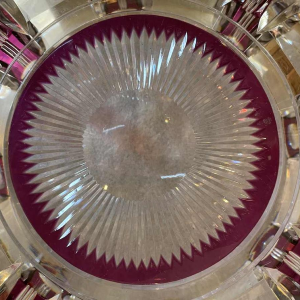 Art Deco glazen beker van Val Saint-Lambert, periode 1925, in kristal, gemaakt door Joseph Simon