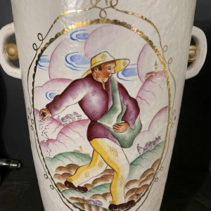 LOUIS RANDOUR Saint Ghislain, Paire de Grands Vases Uniques, CÃ©ramique Art DÃ©co