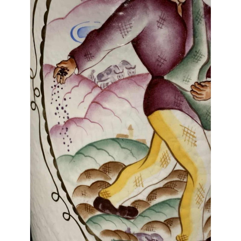 LOUIS RANDOUR Saint Ghislain, Paire de Grands Vases Uniques, CÃ©ramique Art DÃ©co