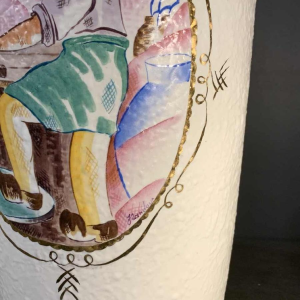 LOUIS RANDOUR Saint Ghislain, Pair of Large Unique Vases, Art Deco Ceramics 1930