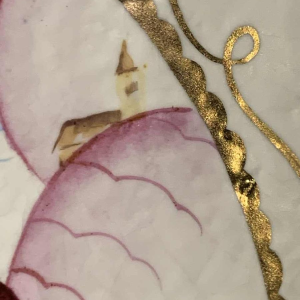 LOUIS RANDOUR Saint Ghislain, paar grote unieke vazen, art deco keramiek 1930s