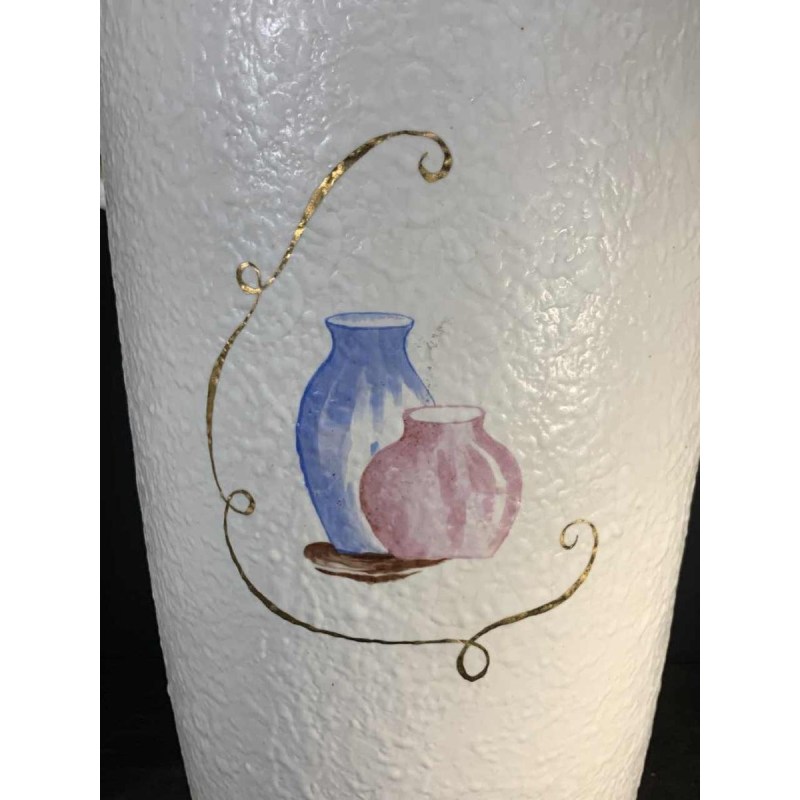 LOUIS RANDOUR Saint Ghislain, Pair of Large Unique Vases, Art Deco Ceramics 1930