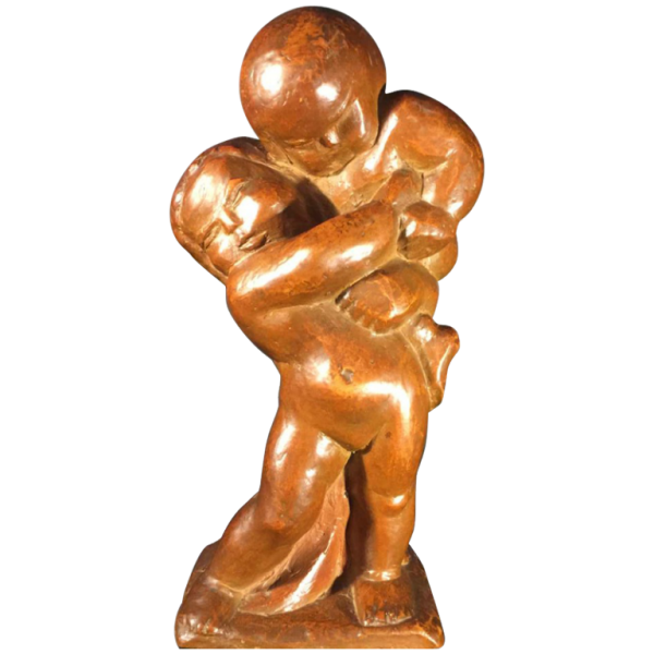 Jean Canneel " PUTTI " sculpture secessionist cherubs, terracotta, 1930