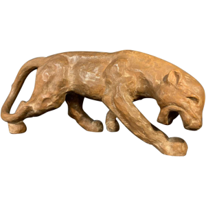 R. POLLIN, Sculpture PanthÃ¨re / Lion / Lionne Art DÃ©co en Terre Cuite, 1930s