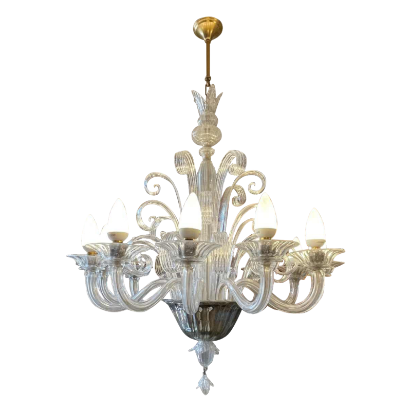 BAROVIER & TOSO / MURANO, Lustre vÃ©nitien en verre Ã  12 bras de lumiÃ¨re 1960s