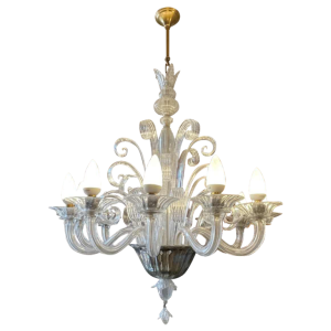 BAROVIER & TOSO / MURANO, Venetian glass chandelier, 12 light arms 1970s