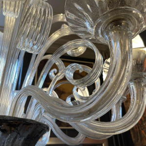 BAROVIER & TOSO / MURANO, Venetiaanse glazen kroonluchter, 12 schansen, jaren 70s