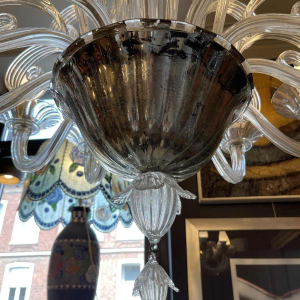 BAROVIER & TOSO / MURANO, Venetiaanse glazen kroonluchter, 12 schansen, jaren 70s