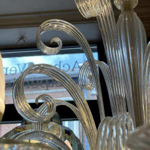 BAROVIER & TOSO / MURANO, Venetian glass chandelier, 12 light arms 1970s