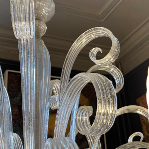 BAROVIER & TOSO / MURANO, Lustre vÃ©nitien en verre Ã  12 bras de lumiÃ¨re 1960s