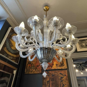 BAROVIER & TOSO / MURANO, Venetian glass chandelier, 12 light arms 1970s
