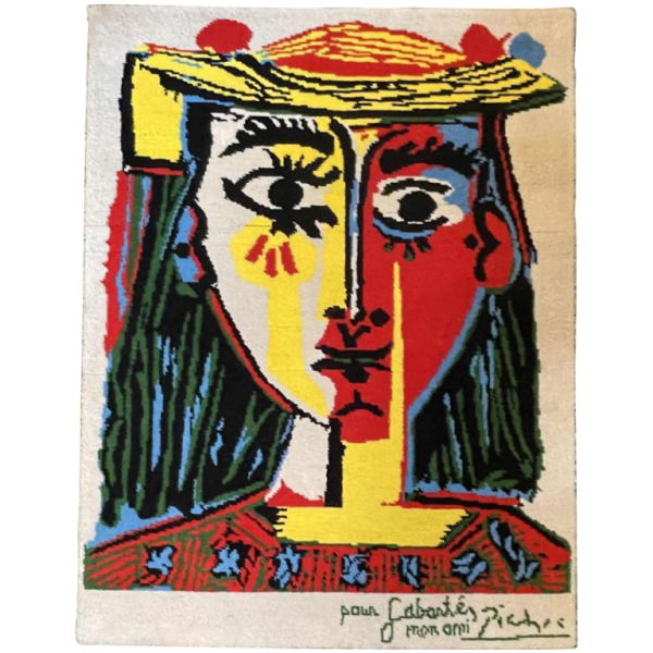 PABLO PICASSO " Portrait de femme au chapeau à pompons " Carpet / Rug by DESSO