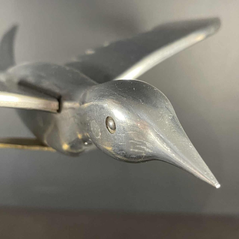 Sculpture Animalière Art Déco " Oiseau " Aluminium / Laiton / Acier, ca 1930s