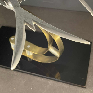 Sculpture Animalière Art Déco " Oiseau " Aluminium / Laiton / Acier, ca 1930s