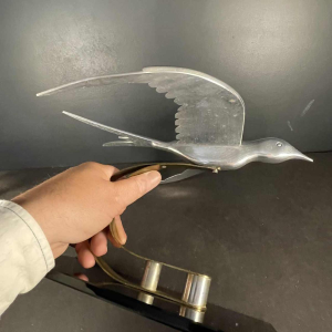 Sculpture Animalière Art Déco " Oiseau " Aluminium / Laiton / Acier, ca 1930s