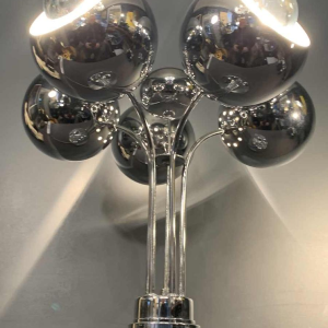 Rare lampe Ã  poser "Eyeball" space age, acier chromÃ©, 5 bras lumiÃ¨res, 1970s
