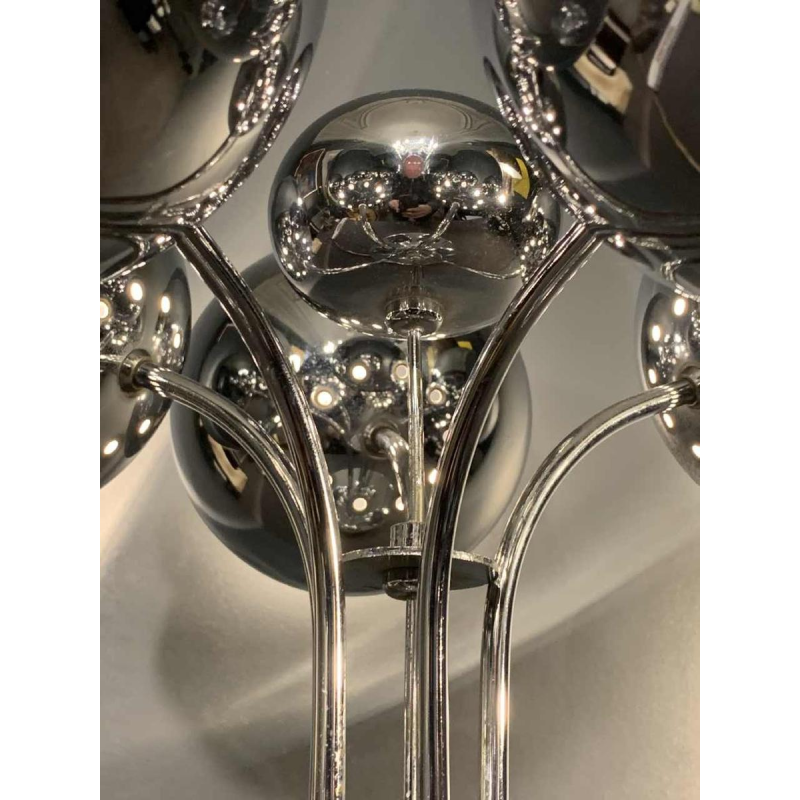 Rare space age "Eyeball" table lamp, chromed steel, 5 light arms, 1970s