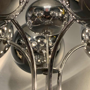 Rare lampe Ã  poser "Eyeball" space age, acier chromÃ©, 5 bras lumiÃ¨res, 1970s