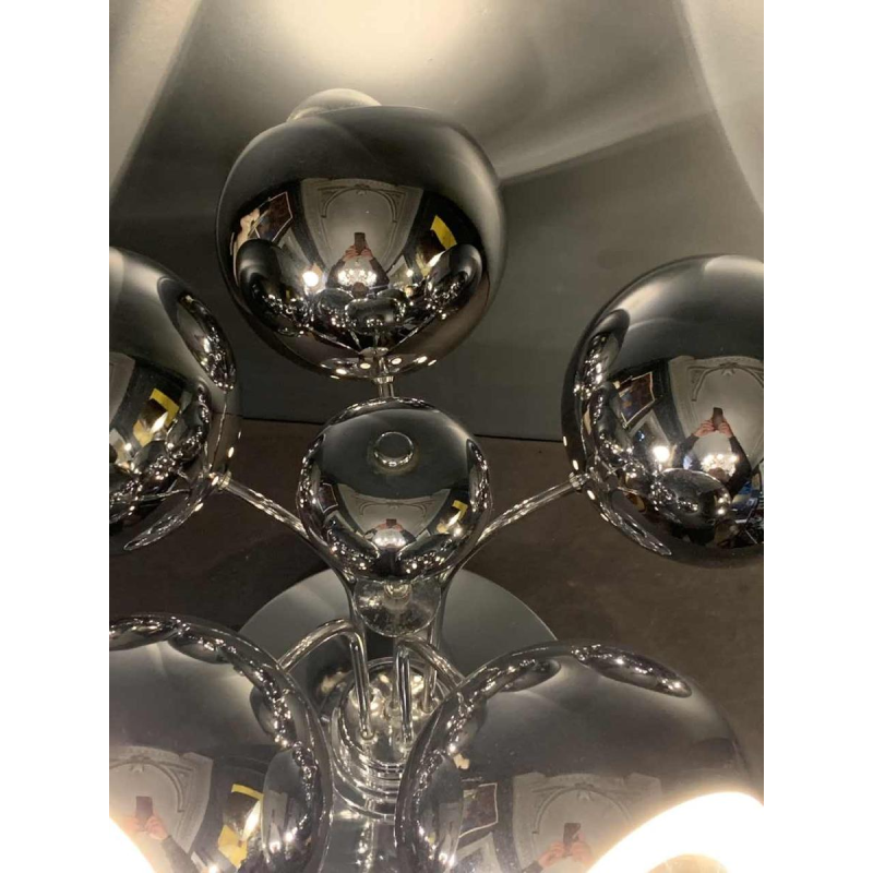 Rare lampe Ã  poser "Eyeball" space age, acier chromÃ©, 5 bras lumiÃ¨res, 1970s