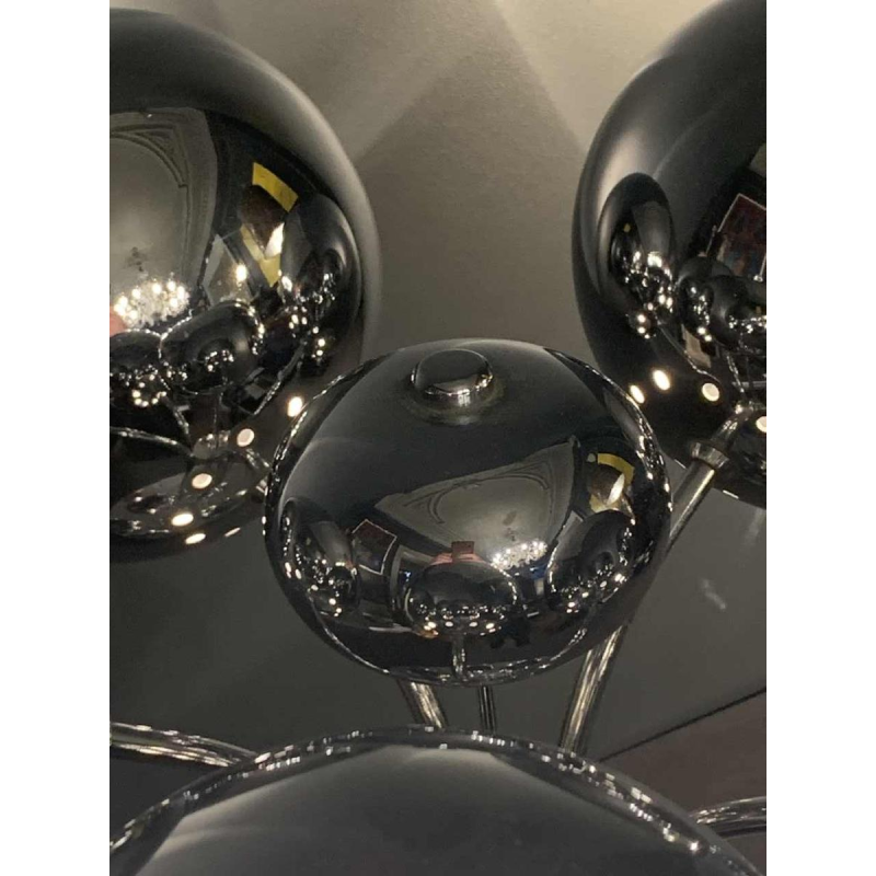 Rare space age "Eyeball" table lamp, chromed steel, 5 light arms, 1970s