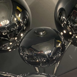 Rare space age "Eyeball" table lamp, chromed steel, 5 light arms, 1970s