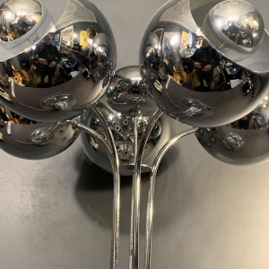 Rare lampe Ã  poser "Eyeball" space age, acier chromÃ©, 5 bras lumiÃ¨res, 1970s
