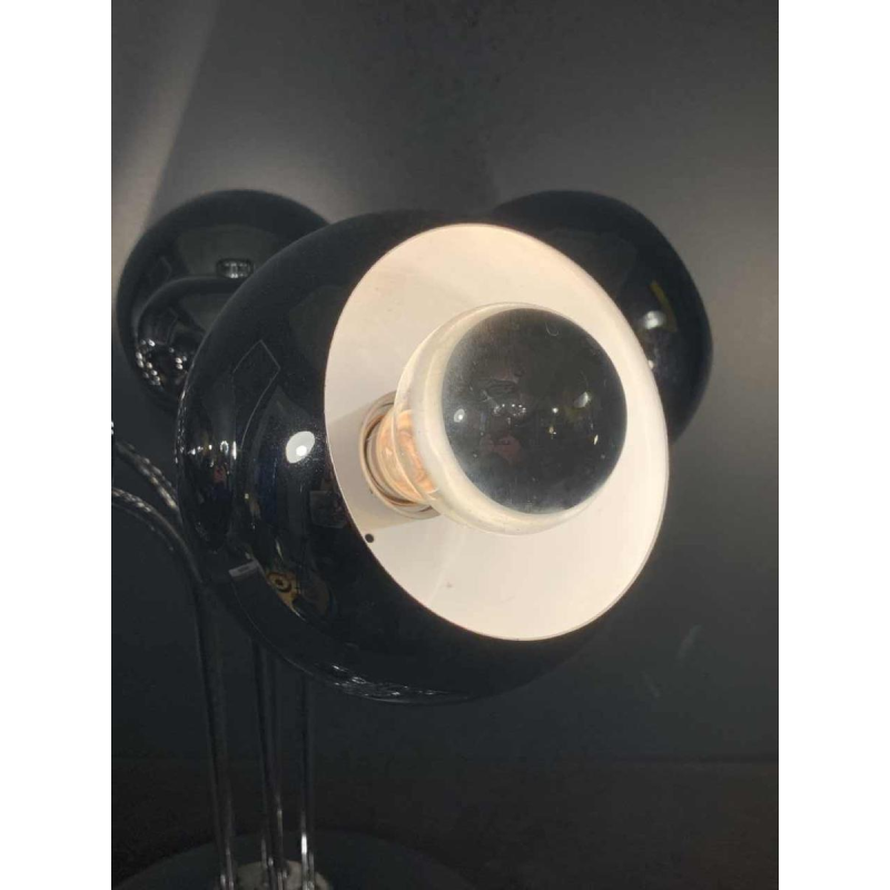 Zeldzame space age "Eyeball" tafellamp, verchroomd staal, 5 lichtarmen, jaren 70