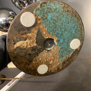 Zeldzame space age "Eyeball" tafellamp, verchroomd staal, 5 lichtarmen, jaren 70