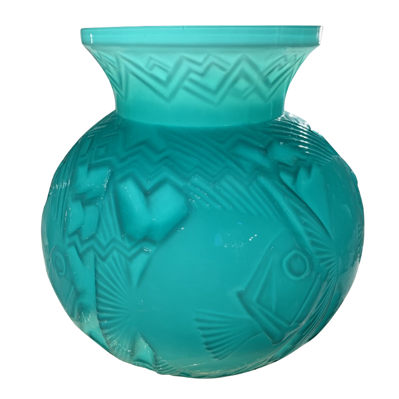Pierre d'Avesn important vase art deco décor "aux poissons"
