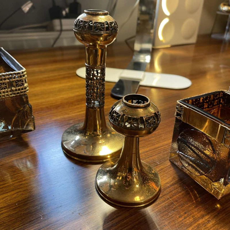 PENTTI SARPANEVA TURUN HOPEA FINLAND voor OY KUMELA LTD, glaswerkset ca 1972