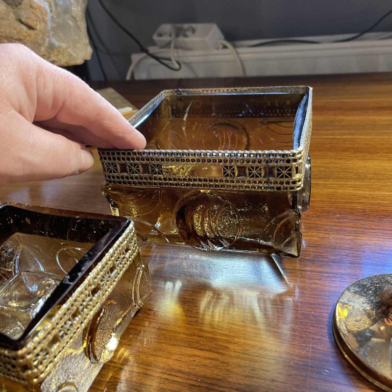 PENTTI SARPANEVA TURUN HOPEA FINLAND pour OY KUMELA LTD set de verreries ca 1972