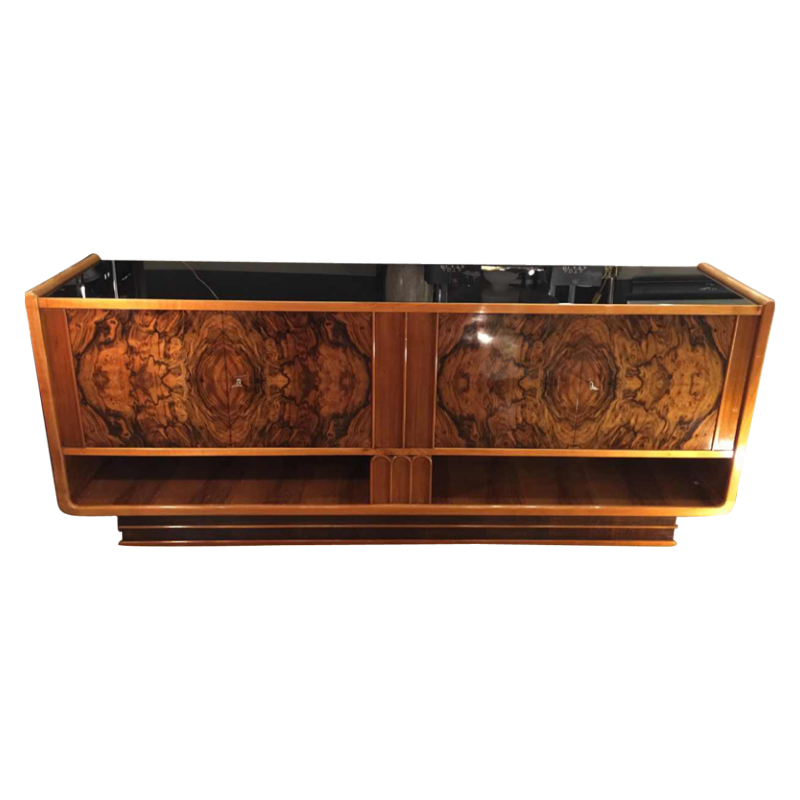 Important buffet / enfilade Art Déco en loupe de noyer, circa 1930