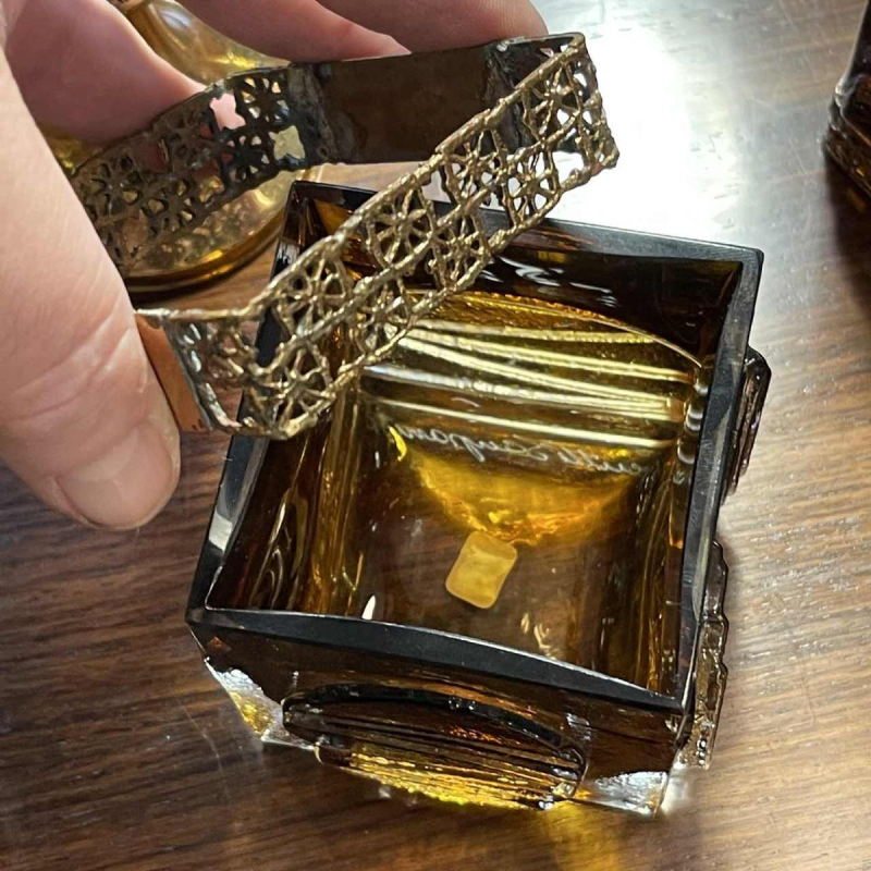 PENTTI SARPANEVA TURUN HOPEA FINLAND pour OY KUMELA LTD set de verreries ca 1972