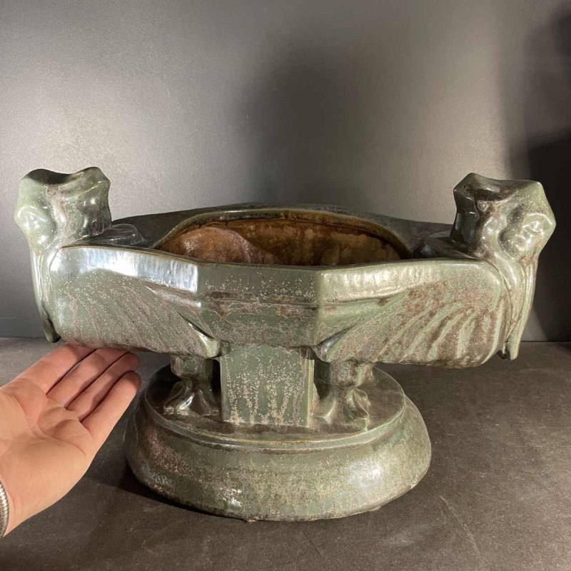 ROGER GUERIN, jardinière pélicans, grès de Bouffioulx sculpture Art Déco 1925