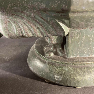 ROGER GUERIN, pelikaan plantenbak, Bouffioulx steengoed, Art Deco sculptuur 1925