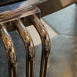 Round Chromed Steel Coffee Table, Italian Design, Vintage 1970s