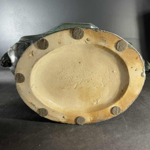 ROGER GUERIN, jardinière pélicans, grès de Bouffioulx sculpture Art Déco 1925