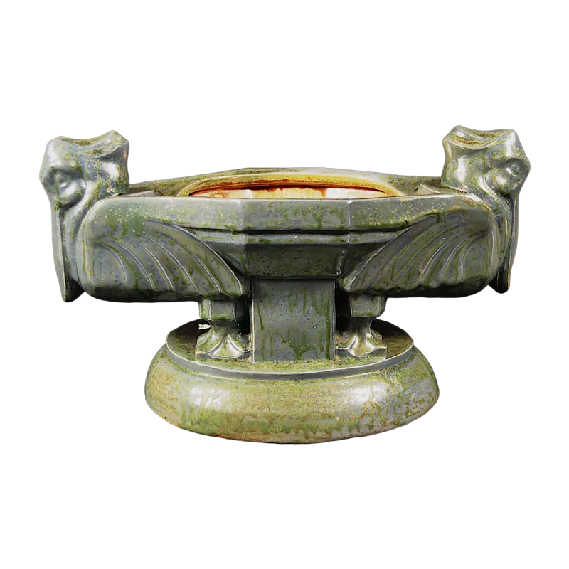 ROGER GUERIN, pelican planter, Bouffioulx stoneware, Art Deco sculpture 1925