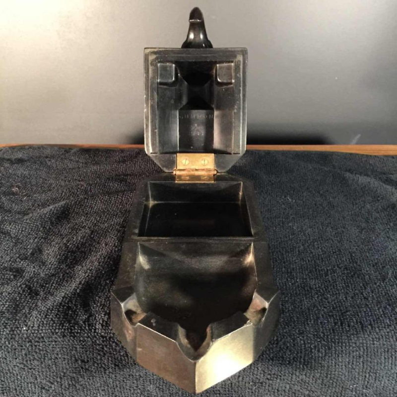 Art Deco GUMMON bakeliet olifant, kantoor set / asbak, omstreeks 1925