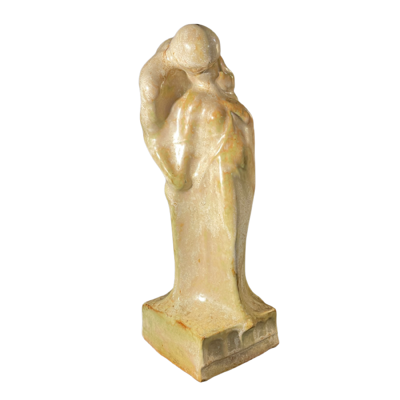 Cris Agterberg & Roger Guérin Sculpture Grès ' Le Baiser ' Art Nouveau Art Déco
