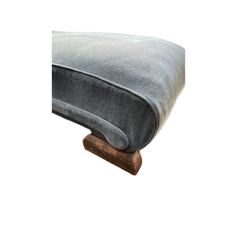 Recamier Lounge Chair Sofa Art Deco, velvet to restore / refill / wash, ca 1930