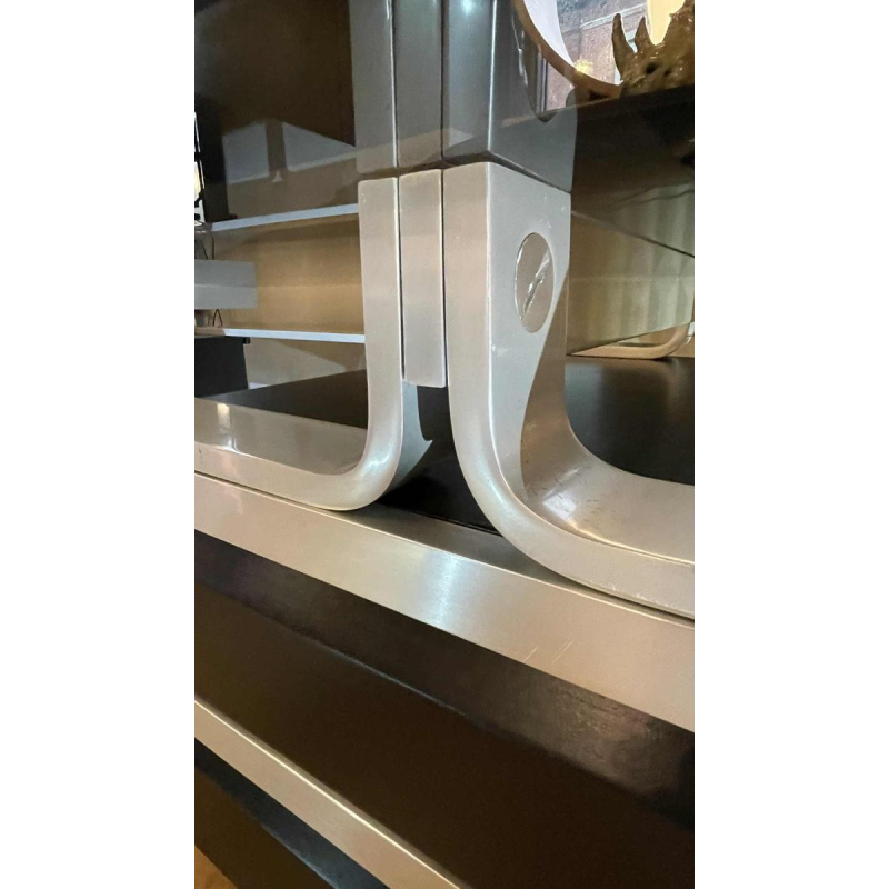 WALTER & MORETTI, Bureau Design Moderniste Estampille´, Aluminium Brosse´, 1970s