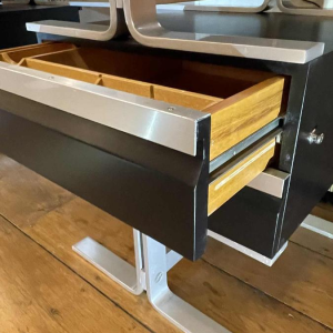 WALTER & MORETTI, Bureau Design Moderniste Estampille´, Aluminium Brosse´, 1970s