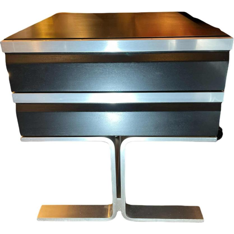 WALTER & MORETTI, Modernistisch Design Bureau, Geborsteld Aluminium, 1970s