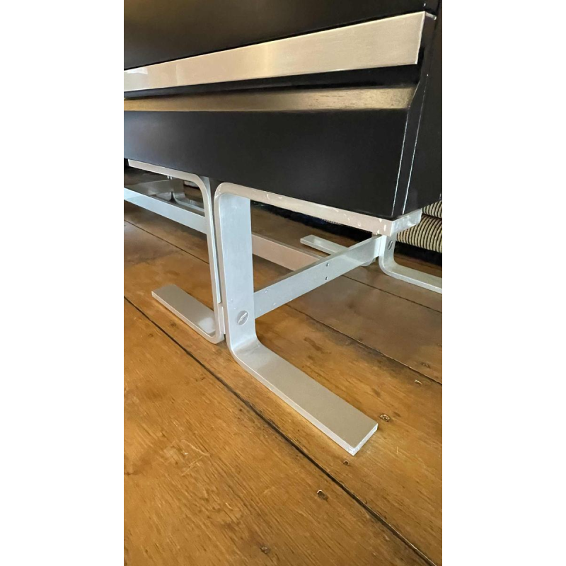 WALTER & MORETTI, Bureau Design Moderniste Estampille´, Aluminium Brosse´, 1970s