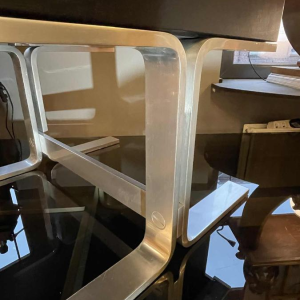 WALTER & MORETTI, Bureau Design Moderniste Estampille´, Aluminium Brosse´, 1970s