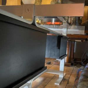 WALTER & MORETTI, Stamped Modernist Design Desk, Brushed Aluminium, 1970s