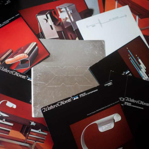 WALTER & MORETTI, Modernistisch Design Bureau, Geborsteld Aluminium, 1970s